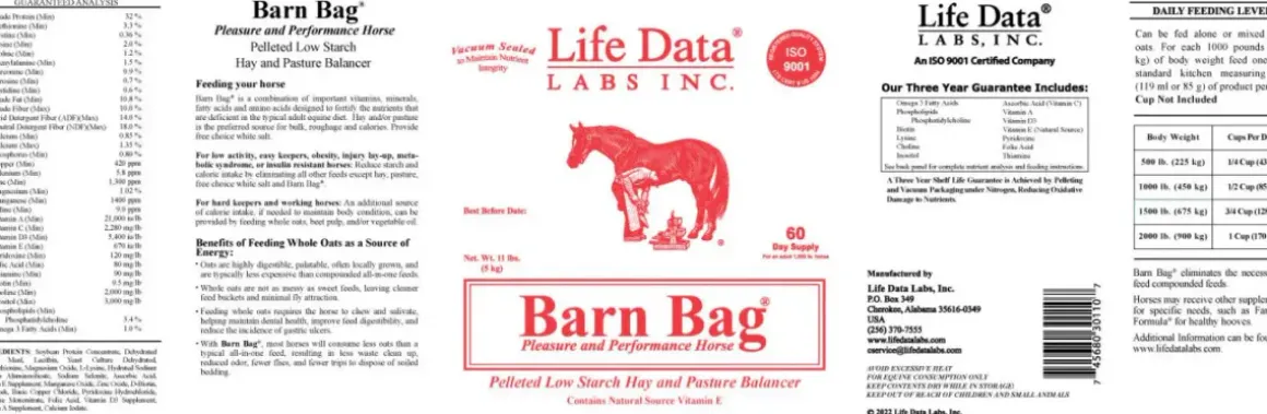 Barn Bag Life Data