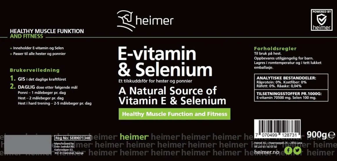 Heimer E-Vitamin & Selenium - 900gr