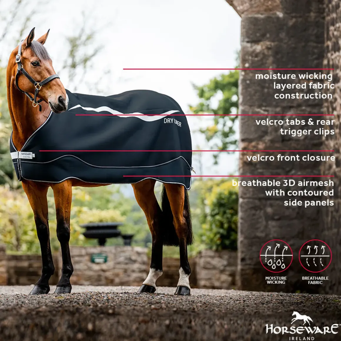 Horseware Dry Liner - Navy/Silver